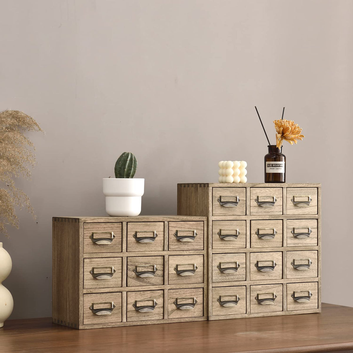 Wooden Desk Organizer with 9 Drawers