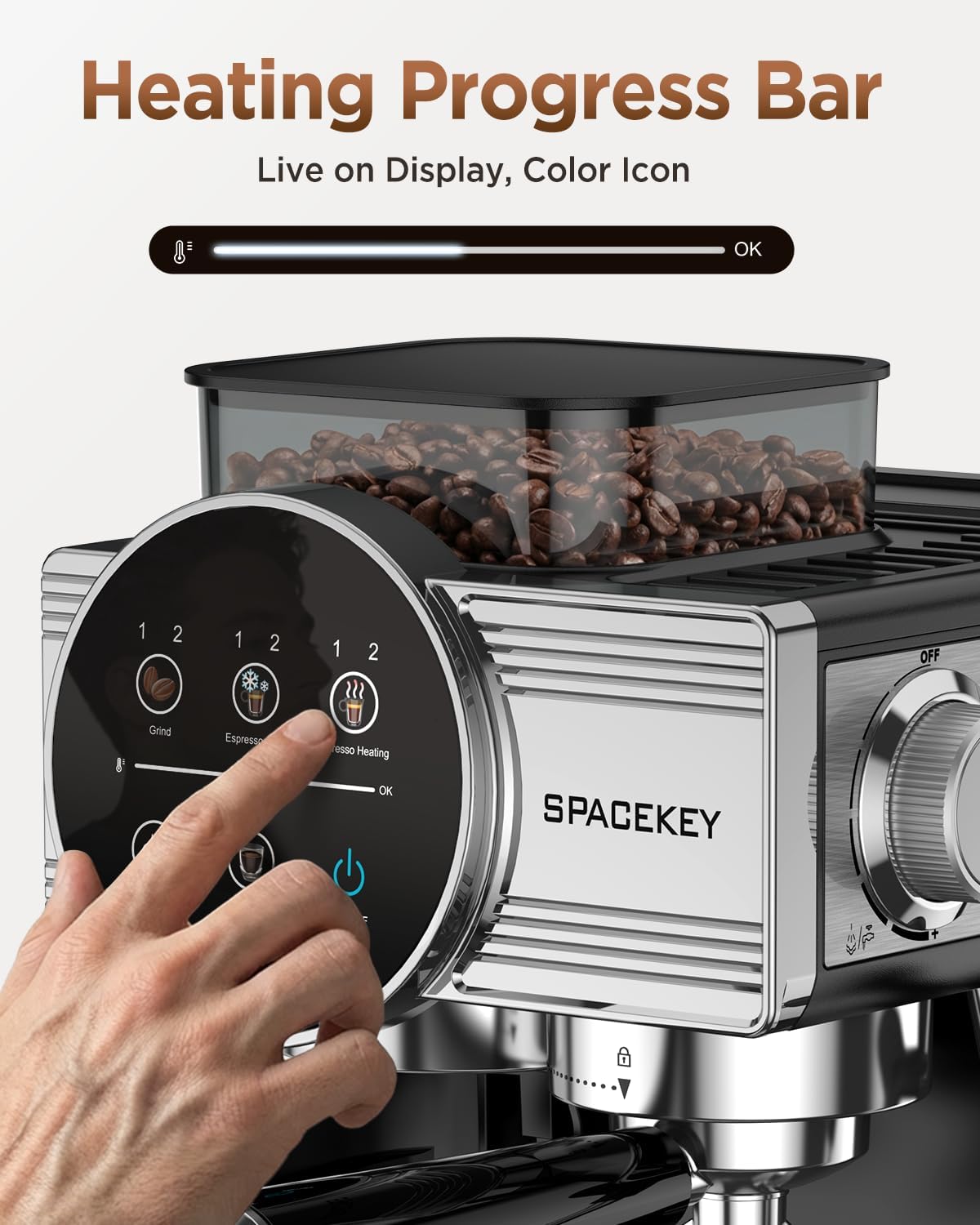 Espresso Coffee Machine with Grinder and Frother