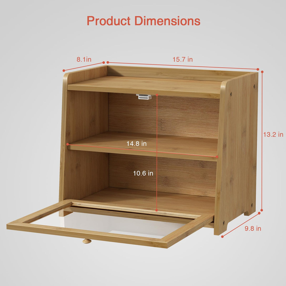 Bamboo Bread Box for Kitchen Countertop