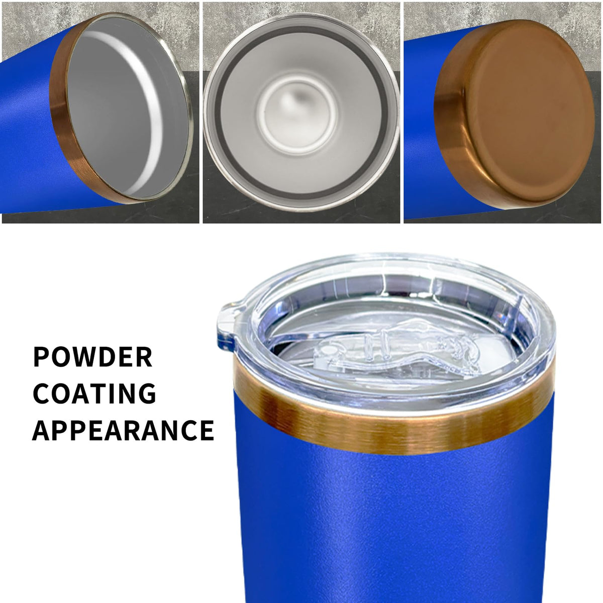 20 oz Insulated Tumblers Bulk With Lid and Straw Cobalt Blue (12 Count)