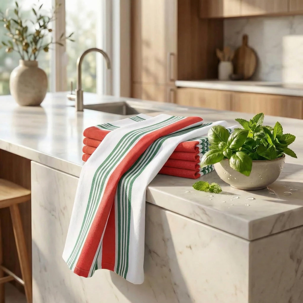Kitchen Towels Cotton Dish Towels 20”x30” (6 Count)