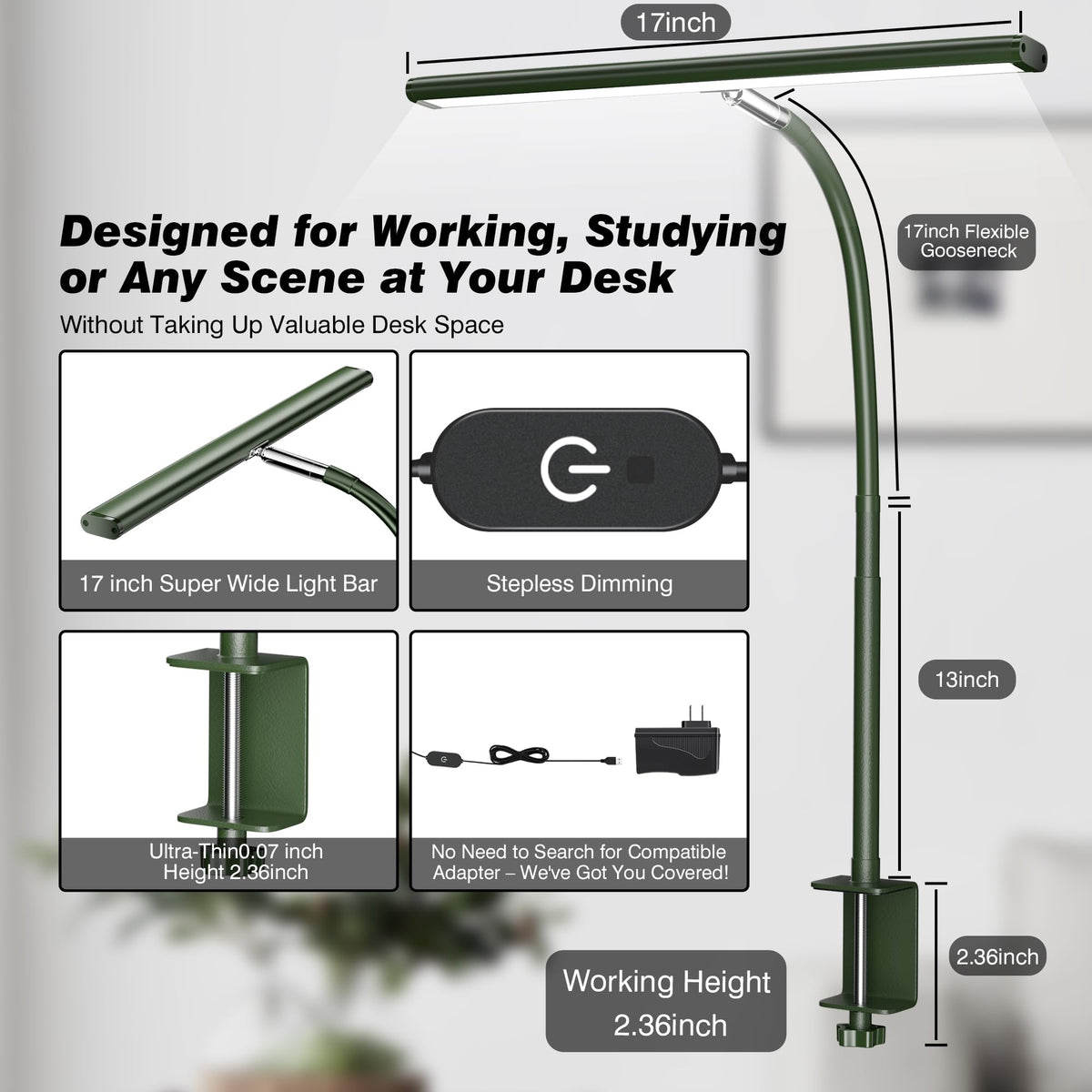 LED Desk Lamp with Clamp