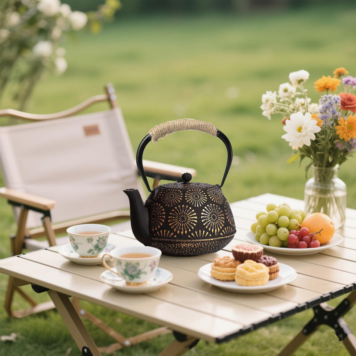Cast Iron Teapot 40oz Infuser