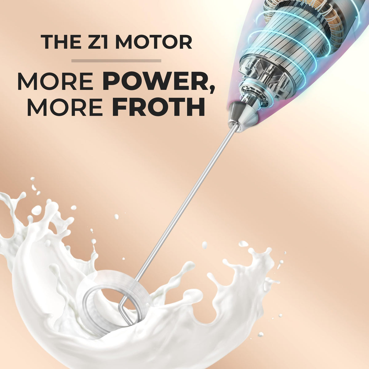 Powerful Milk Frother Wand With Duracell Batteries