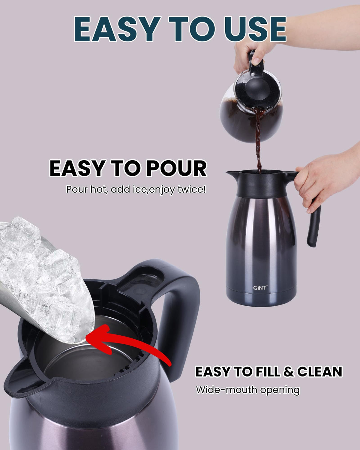 51Oz Stainless Steel Thermal Coffee Carafe with Lid
