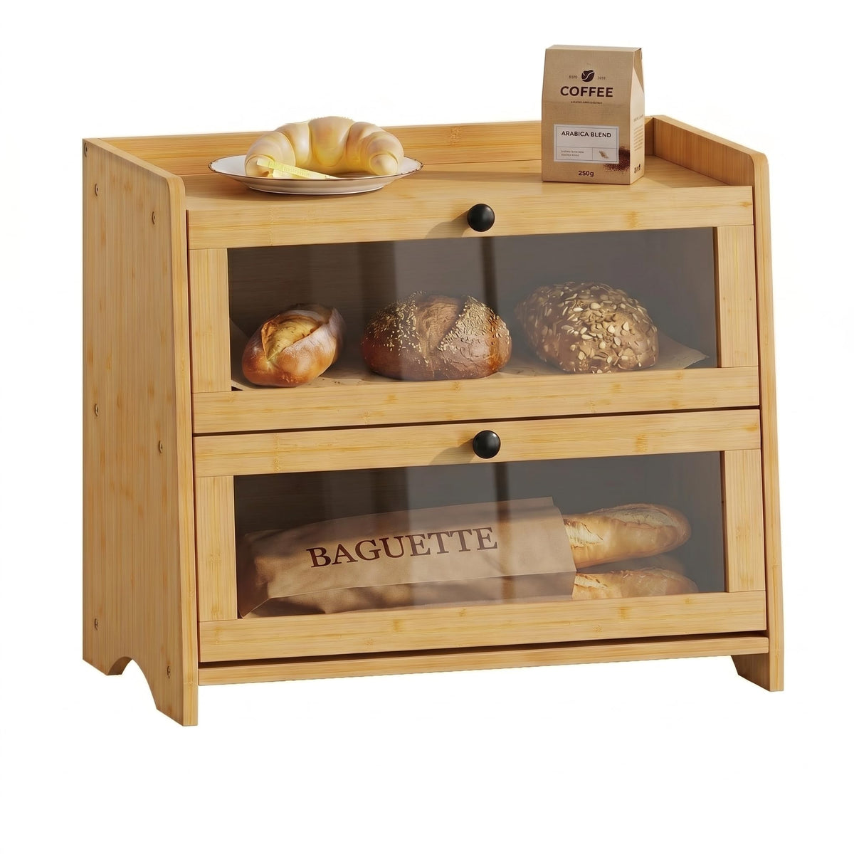 Bamboo Bread Box for Kitchen Countertop