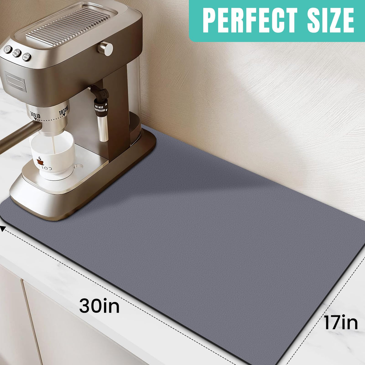Coffee Mat Super Absorbent Dish Drying Mat Coffee Bar Mat 17"x 30"