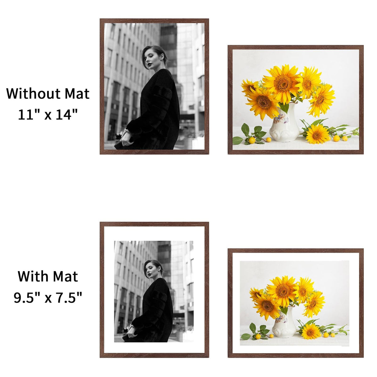 11x14 Solid Oak Wood Picture Frames (3 Count)