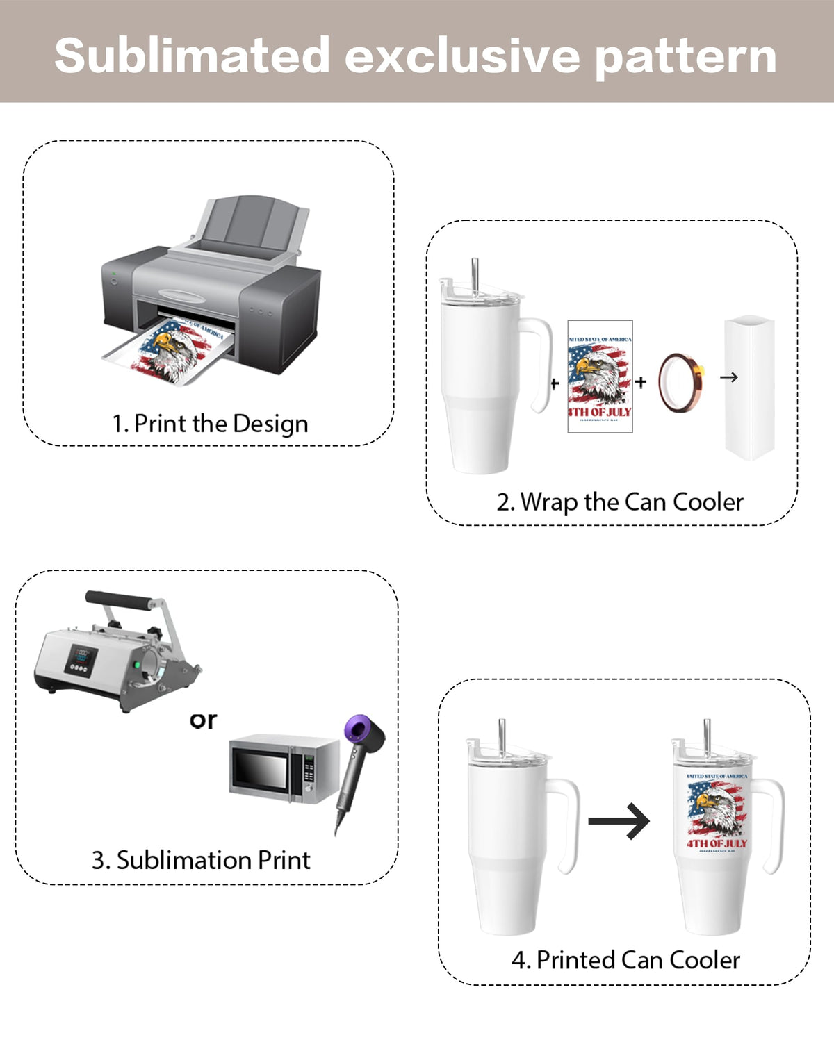 1pcs 20oz Sublimation Tumbler with Handle