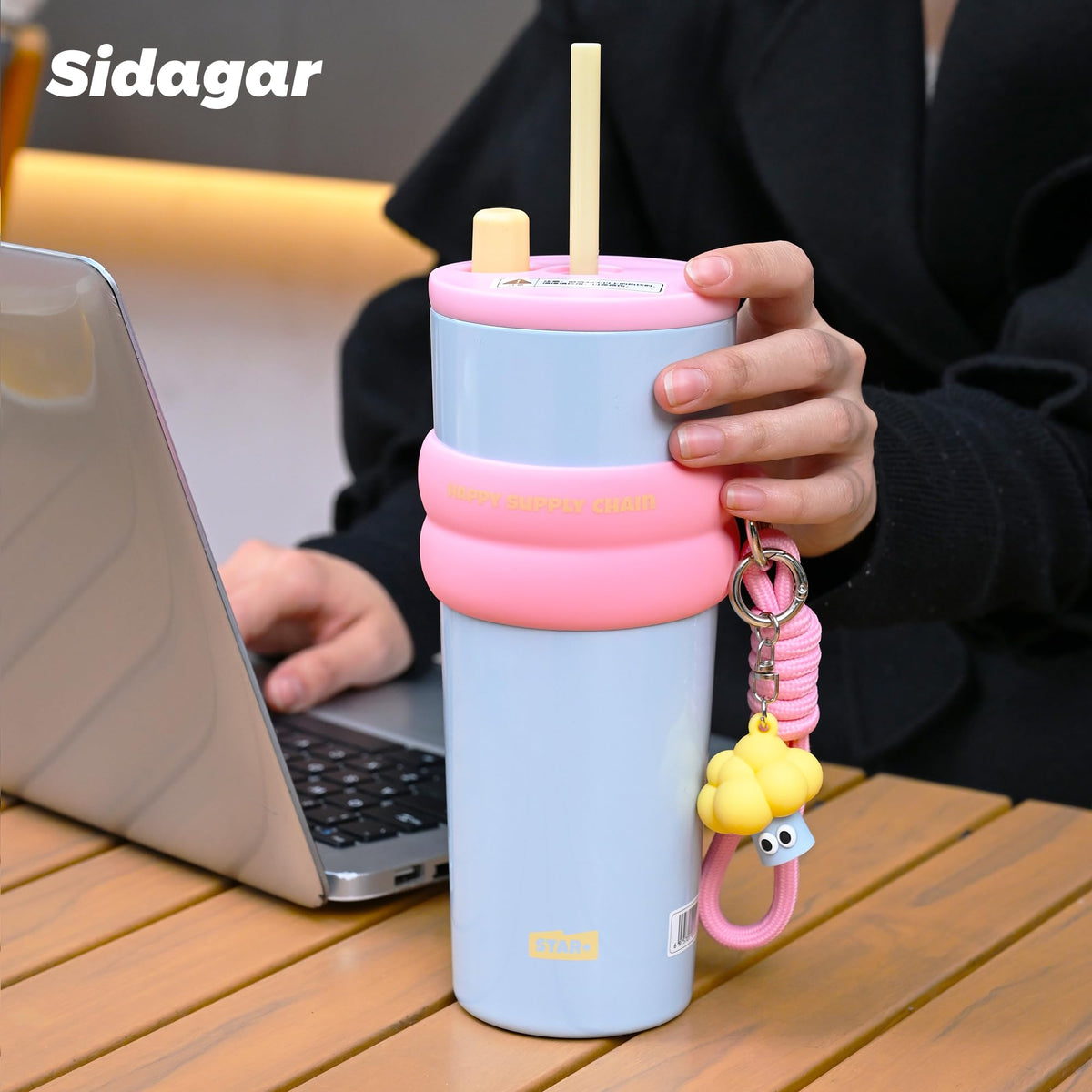 24 oz Stainless Steel Tumbler with Lid and Straw