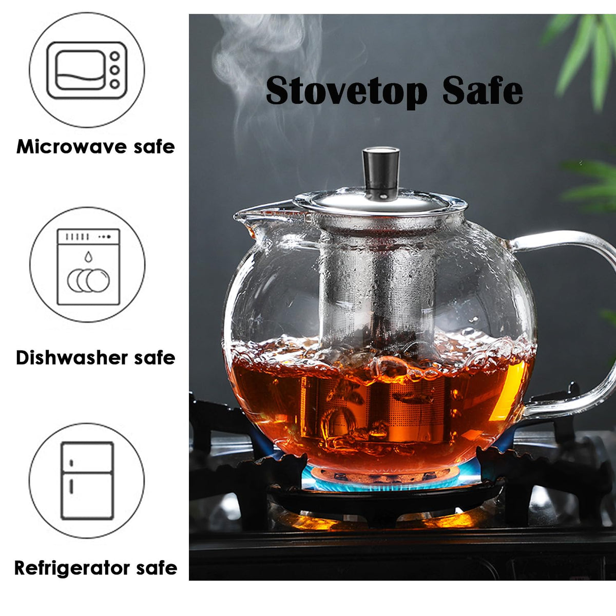 Glass Teapot with Removable Infuser 950ml