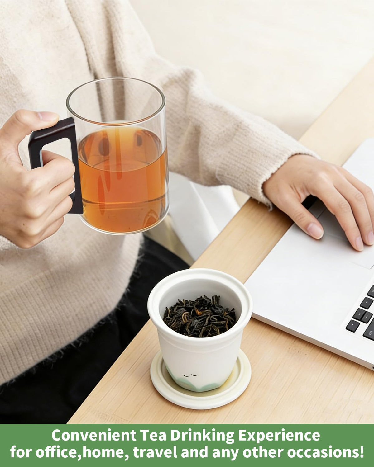 Tea Mug with Infuser and Lid for Loose Leaf Tea