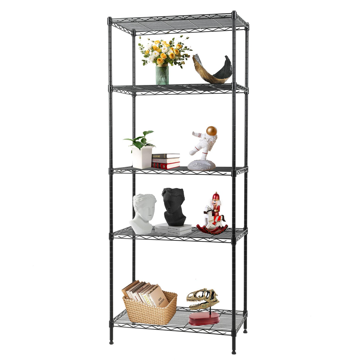 Shelves Wire Shelving Utility Storage Shelves Shelving Unit NSF Certified Height Adjustable Metal 5 Tier Shelves Easy Assembly 24" L x 14" W x 59" H