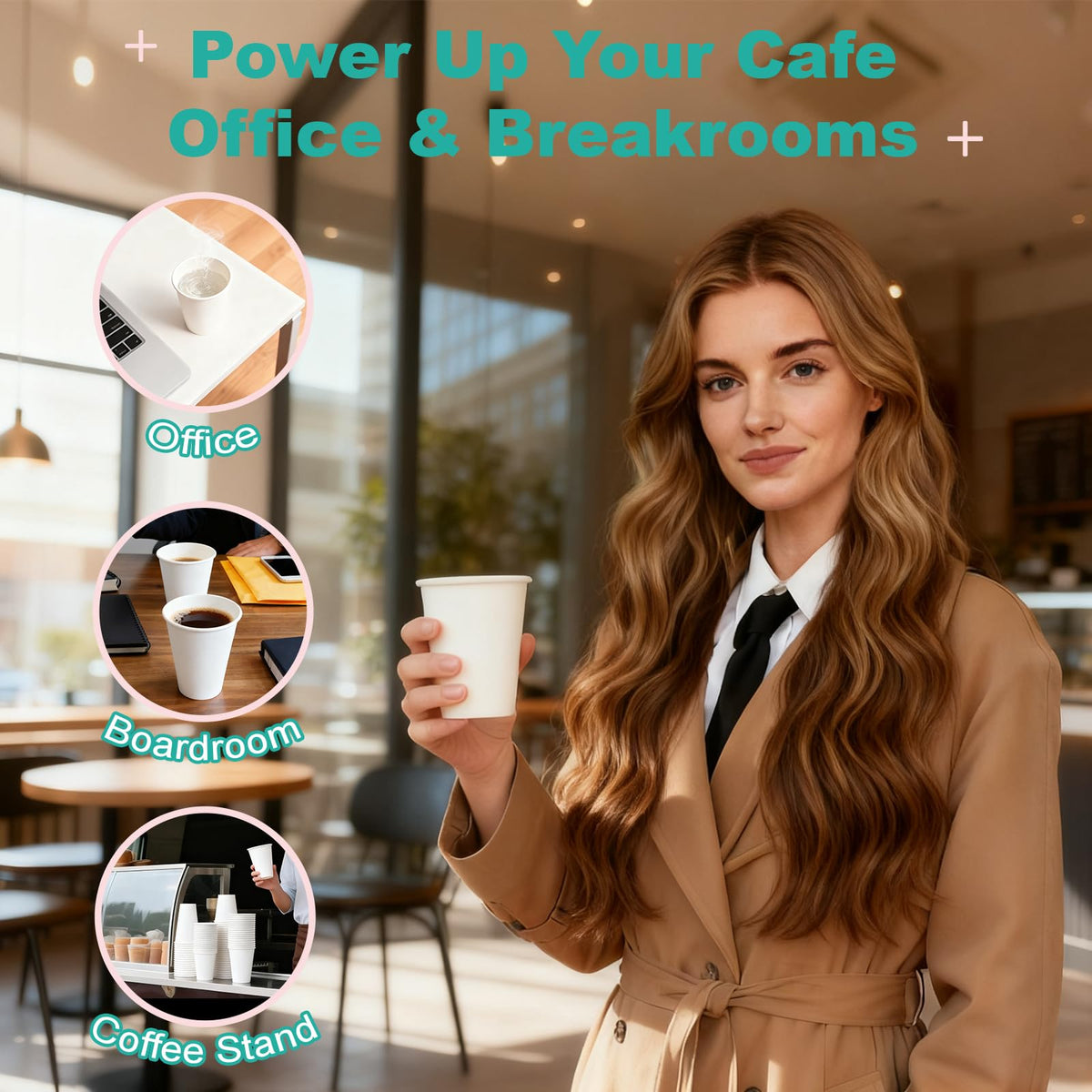 8 oz 1000 Pack Disposable Coffee Cups (1000 Count)