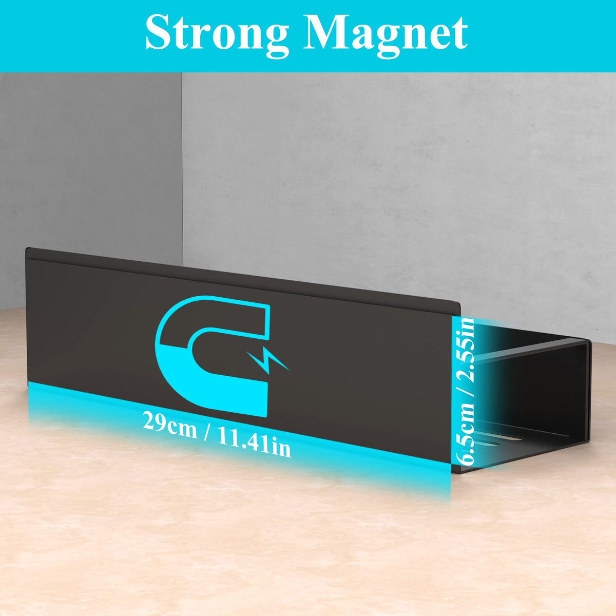 Metal Magnetic Spice Rack for Refrigerator2 Pack Black (4 Count)