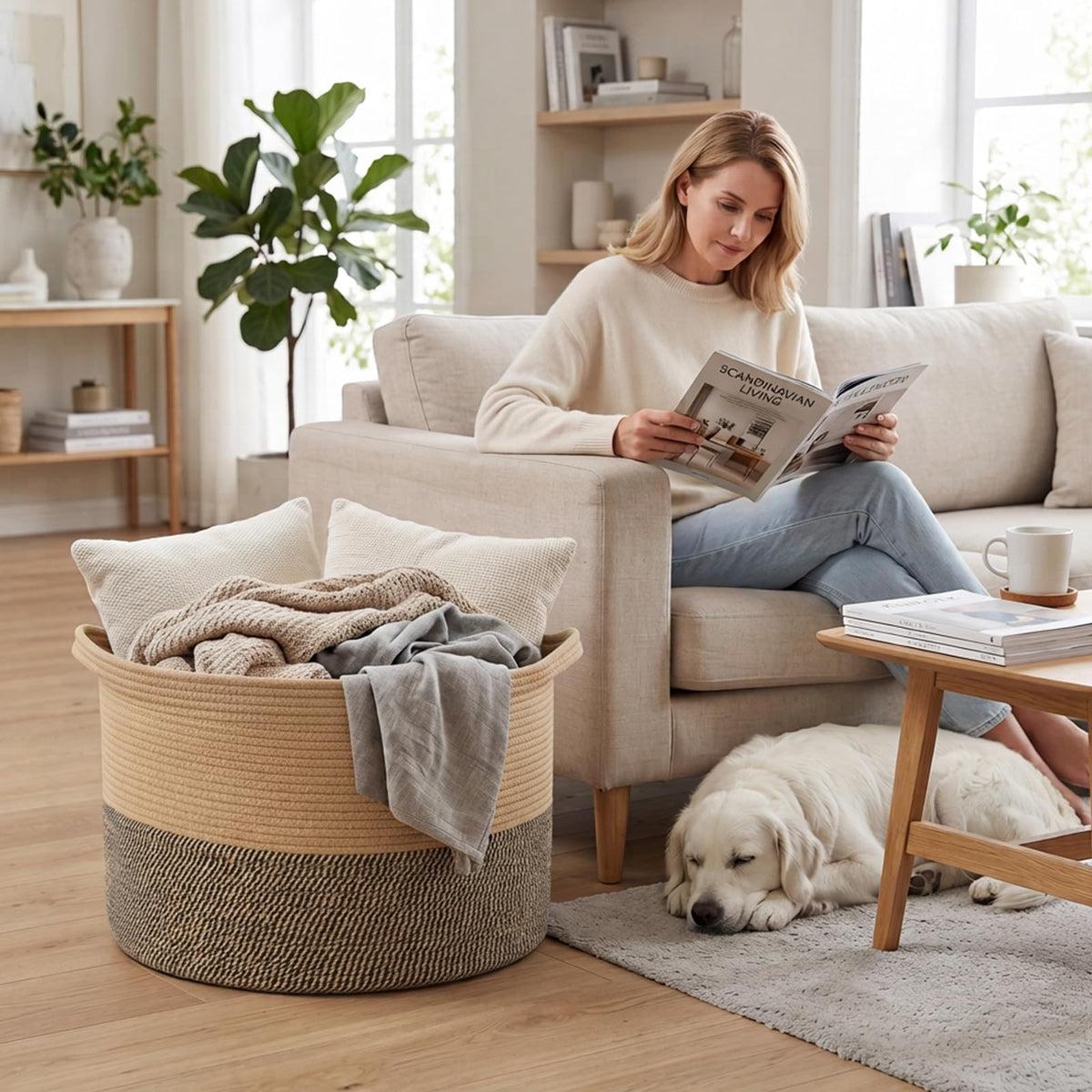 65L Large Blanket Basket