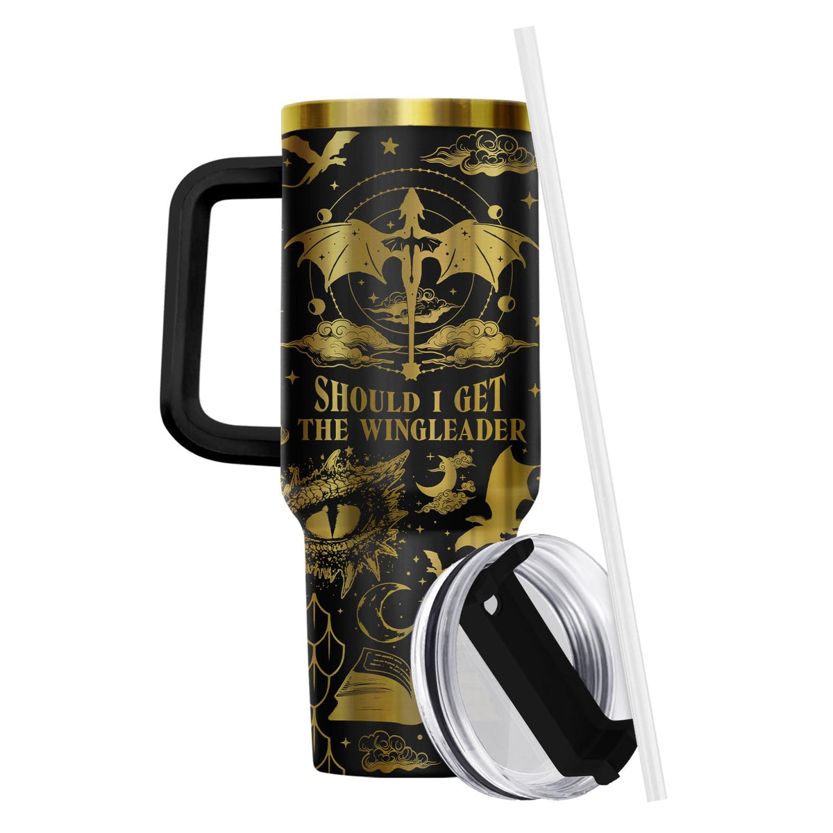 Wingleader Dragon Fantasy Book 40 oz Tumbler with Handle