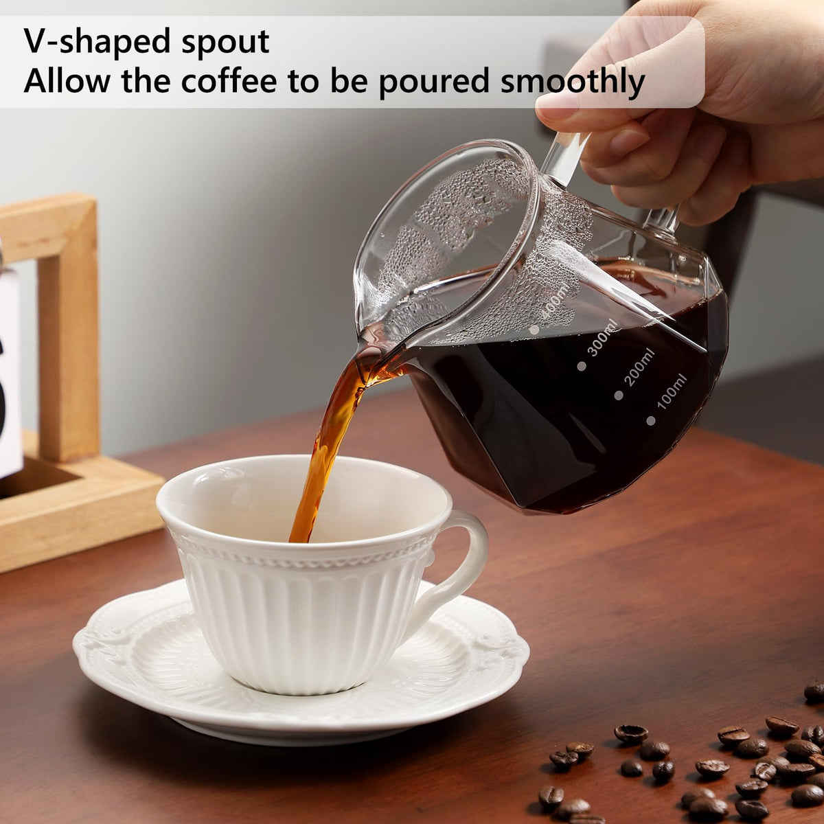 400ML Pour Over Coffee Maker Set with Filter Paper