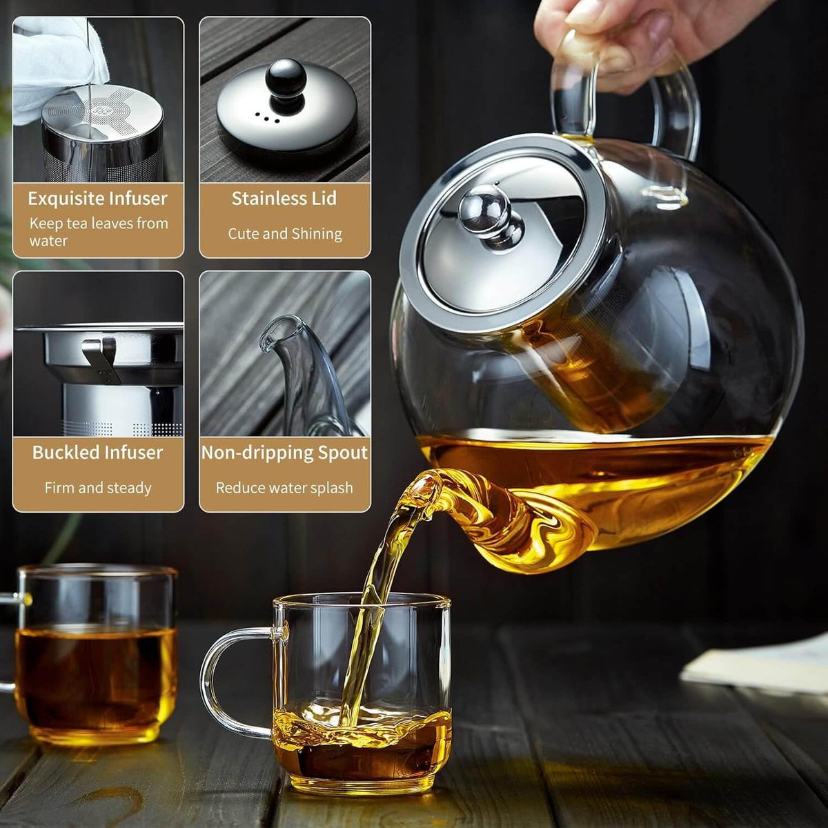 Glass Teapot with Infuser 60OZ