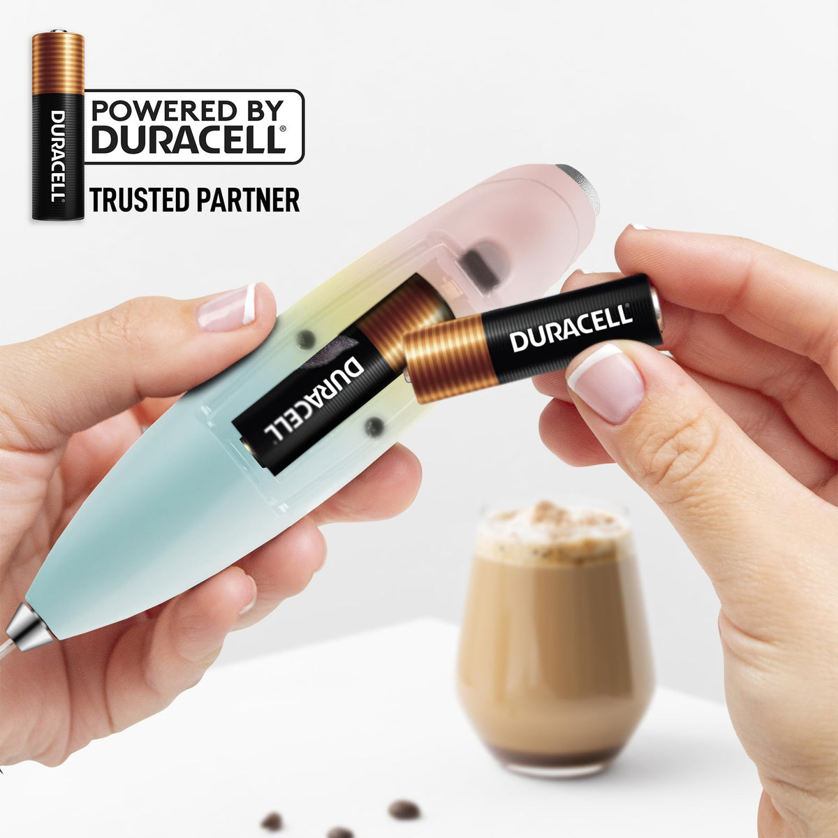 Powerful Milk Frother Wand With Duracell Batteries