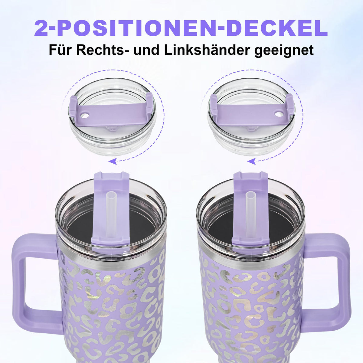 40 oz Tumbler with Handle and Straw