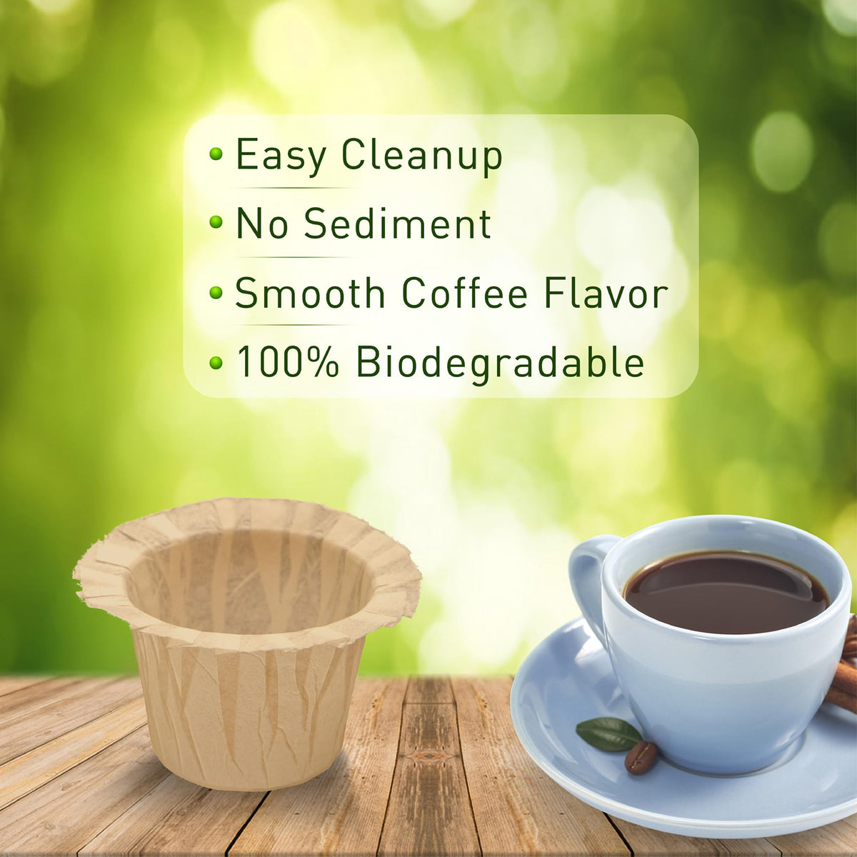 100 Count Natural Paper Filters for Keurig Single Serve 1.0 and 2.0