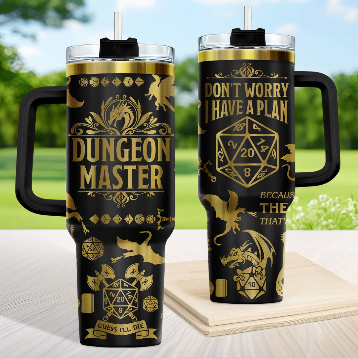 Dungeon Dice Game Master 40 oz Tumbler with Handle