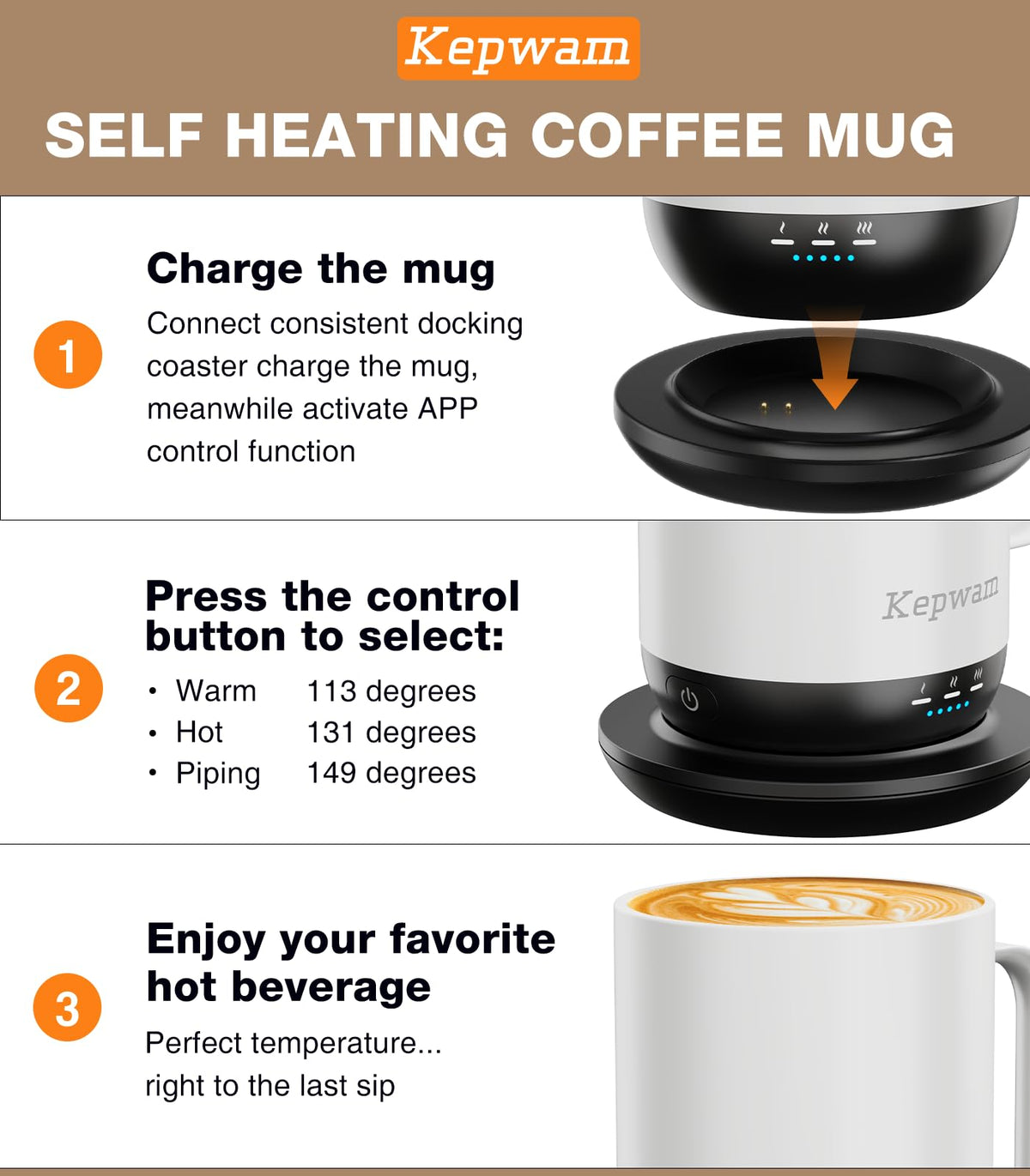 Self Heating Coffee Mug T1