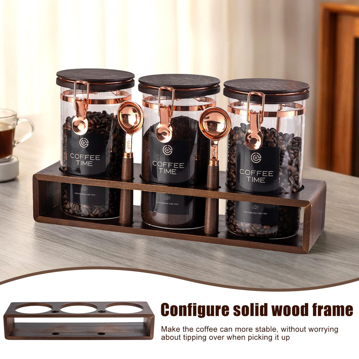 3 Piece Airtight Glass Coffee Canister Set (3 Count)