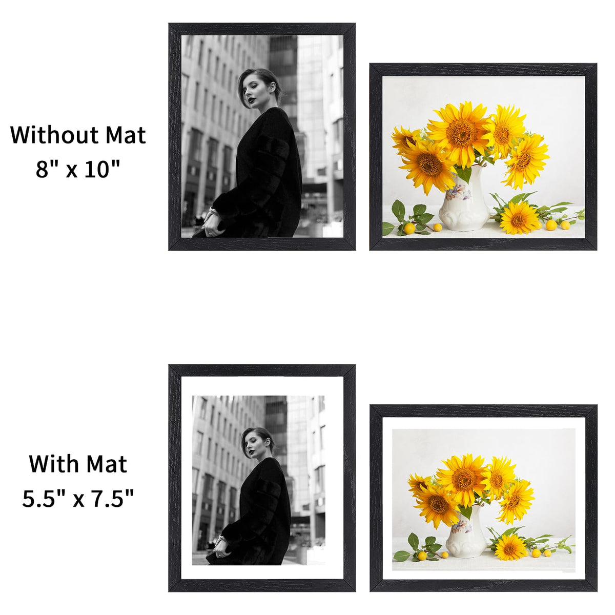 8x10 Solid Oak Wood Picture Frames