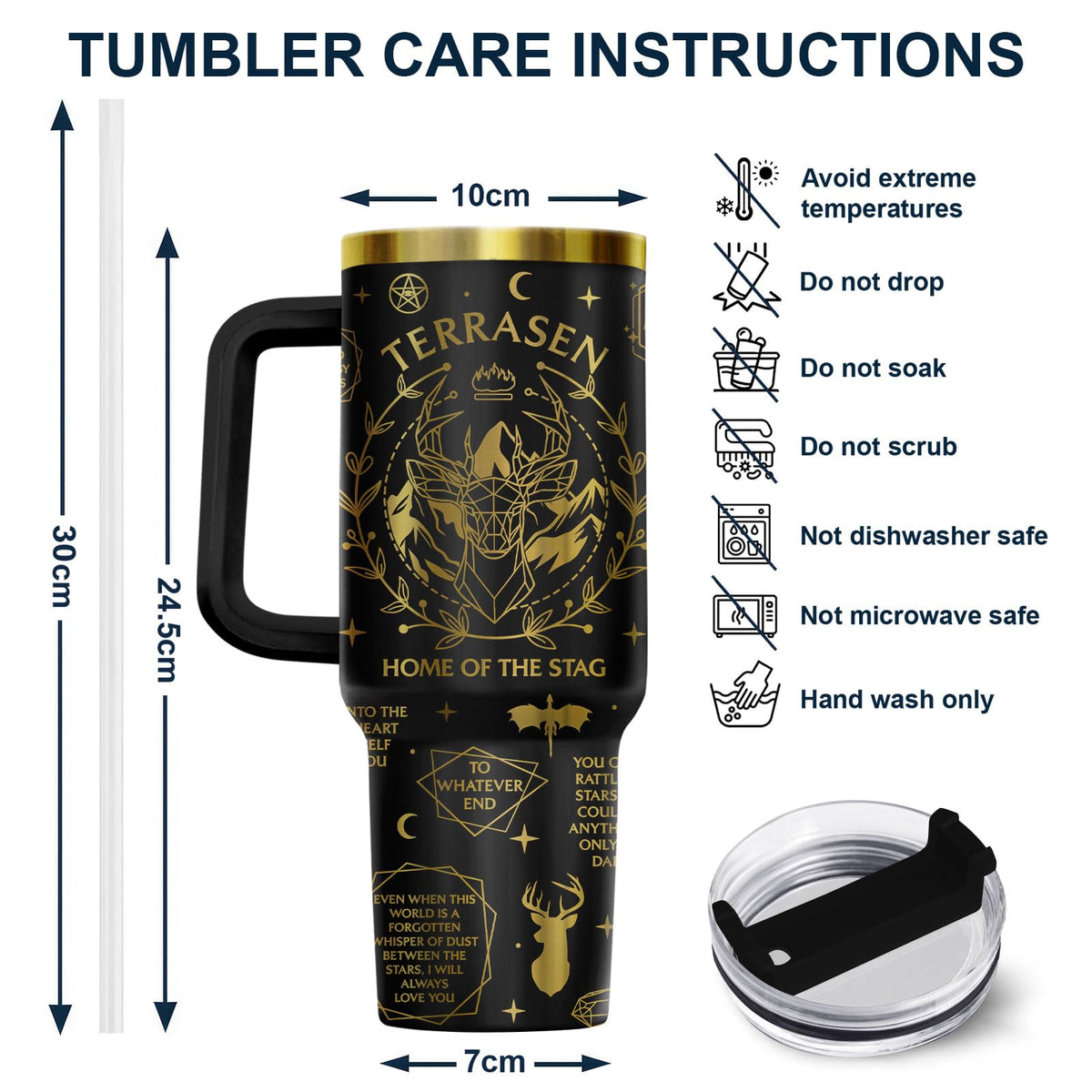 Live Manon Fantasy Book 40 oz Tumbler with Handle