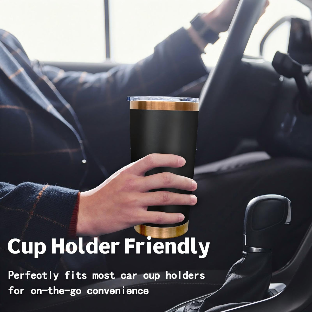 20 oz Tumbler Bulk Stainless Steel Tumblers with Lids and Straws Black (12 Count)