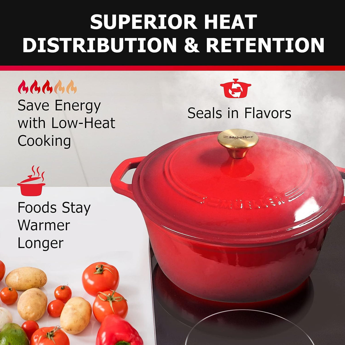 4.5 QT Enameled Cast Iron Dutch Oven