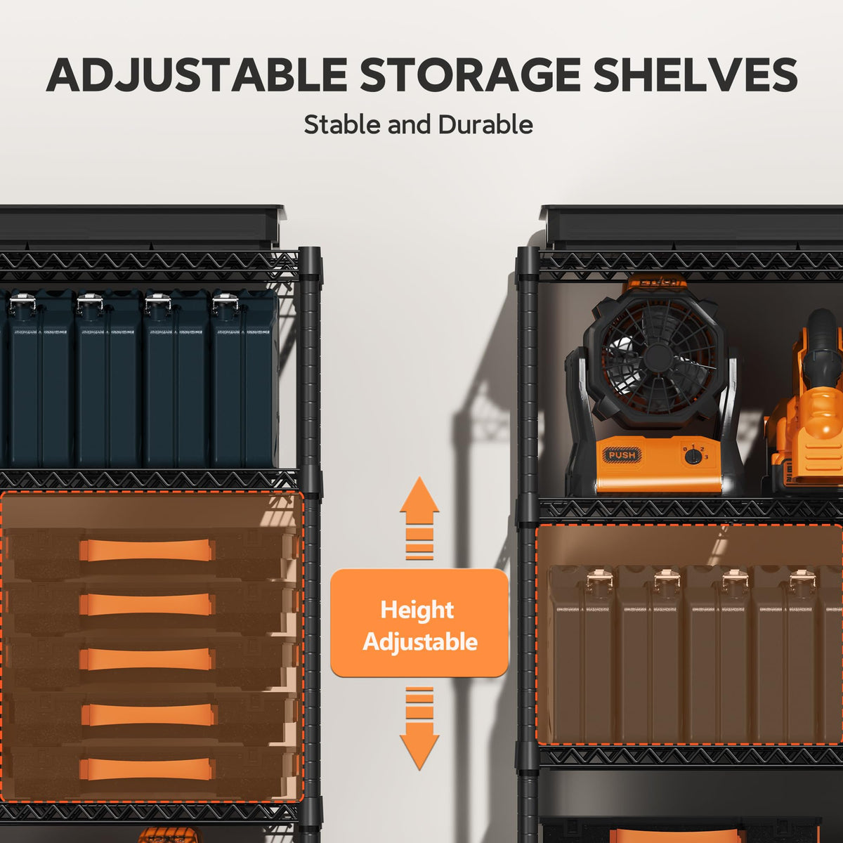 4 Tiers Storage Shelves Load 1400LBS