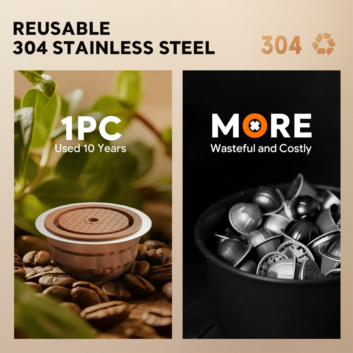 Reusable Stainless Steel Coffee Capsule for Nes