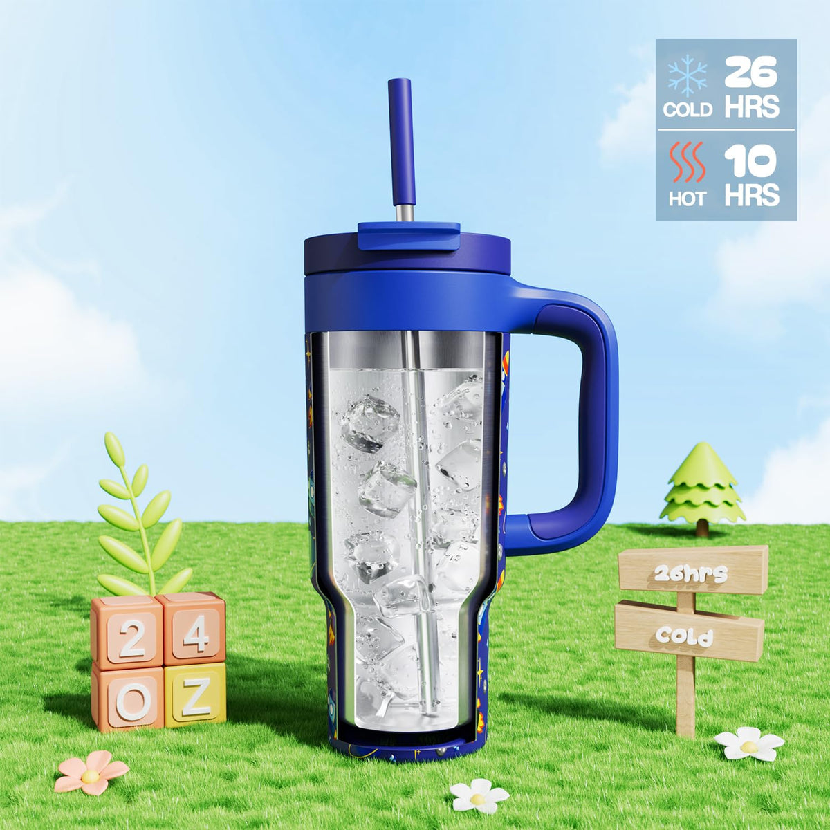 24 oz Stainless Steel Tumbler for Children (24 Count)