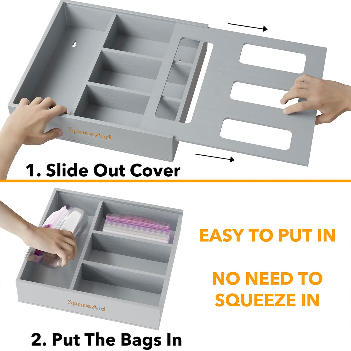 Bag Storage Organizer for Kitchen Drawer