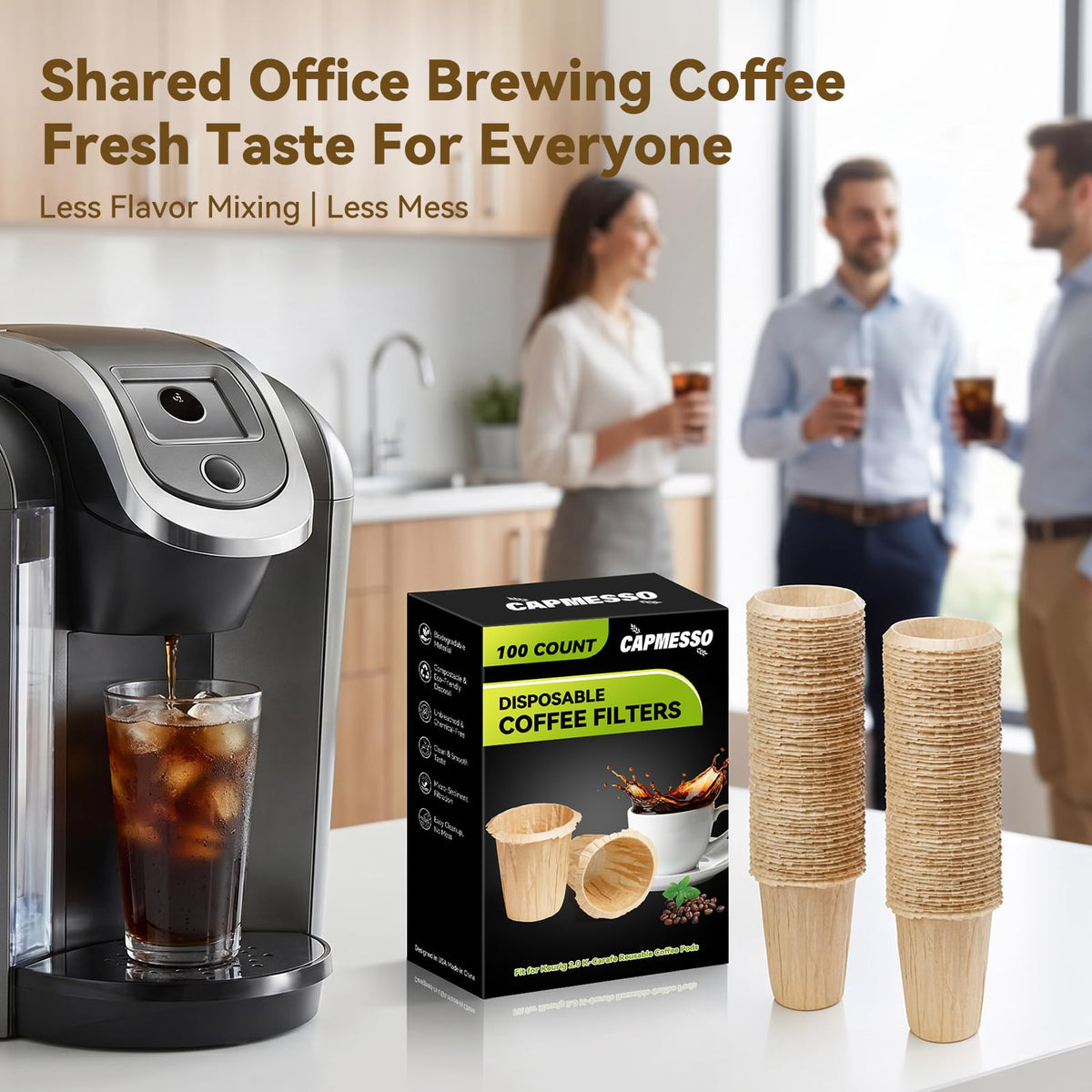 2.45" H Disposable Coffee Filters (100 Count)