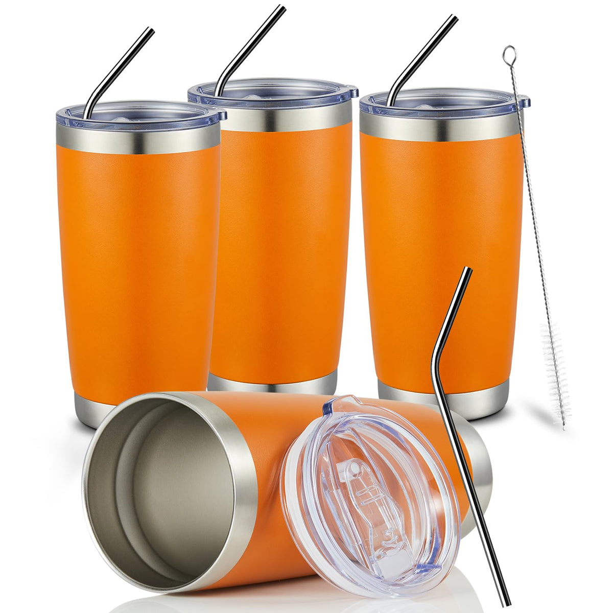 20oz Tumbler Bulk Double Wall Vacuum Insulated Travel Mug (4 Count)
