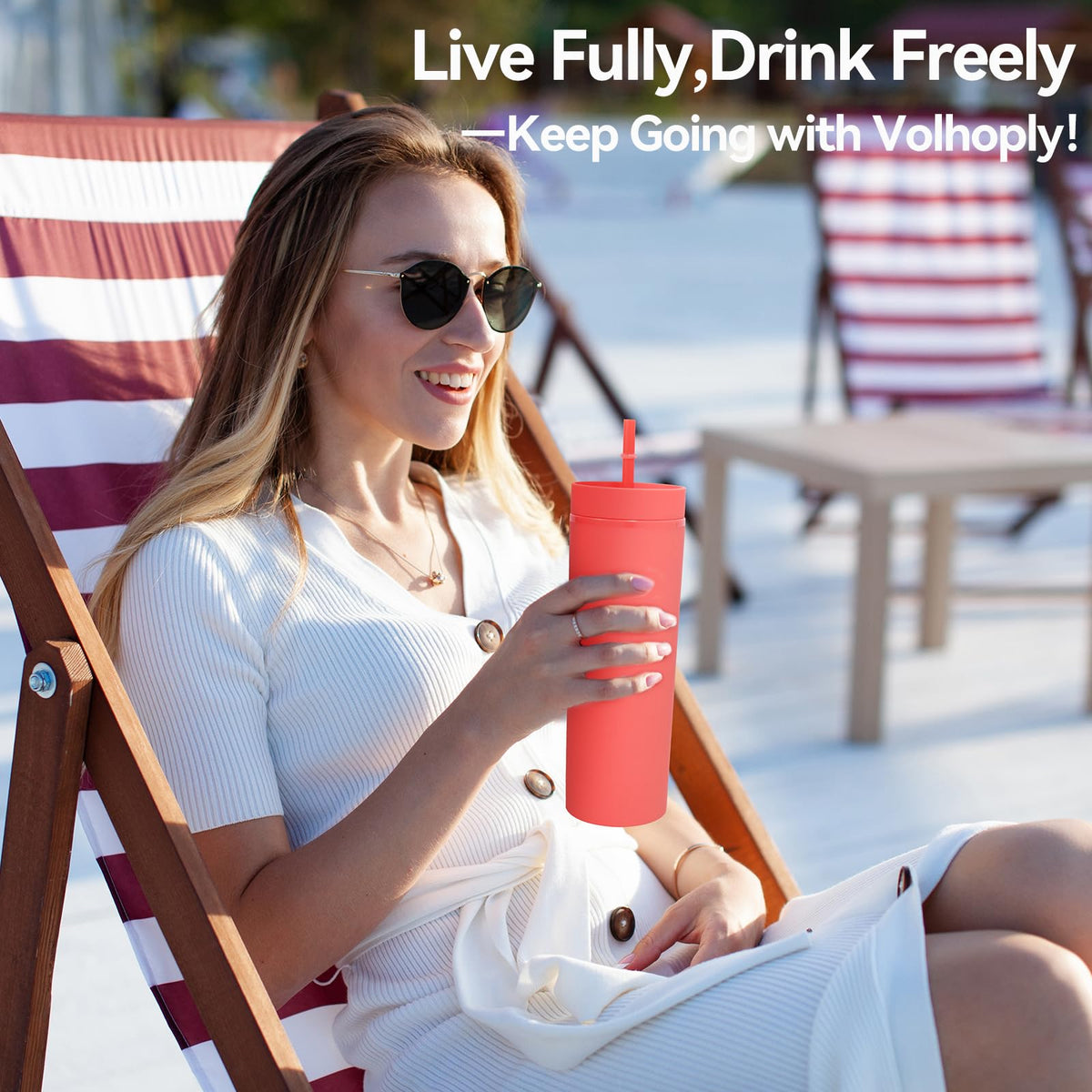 20oz Plastic Skinny Tumblers Bulk 4 Pack (4 Count)