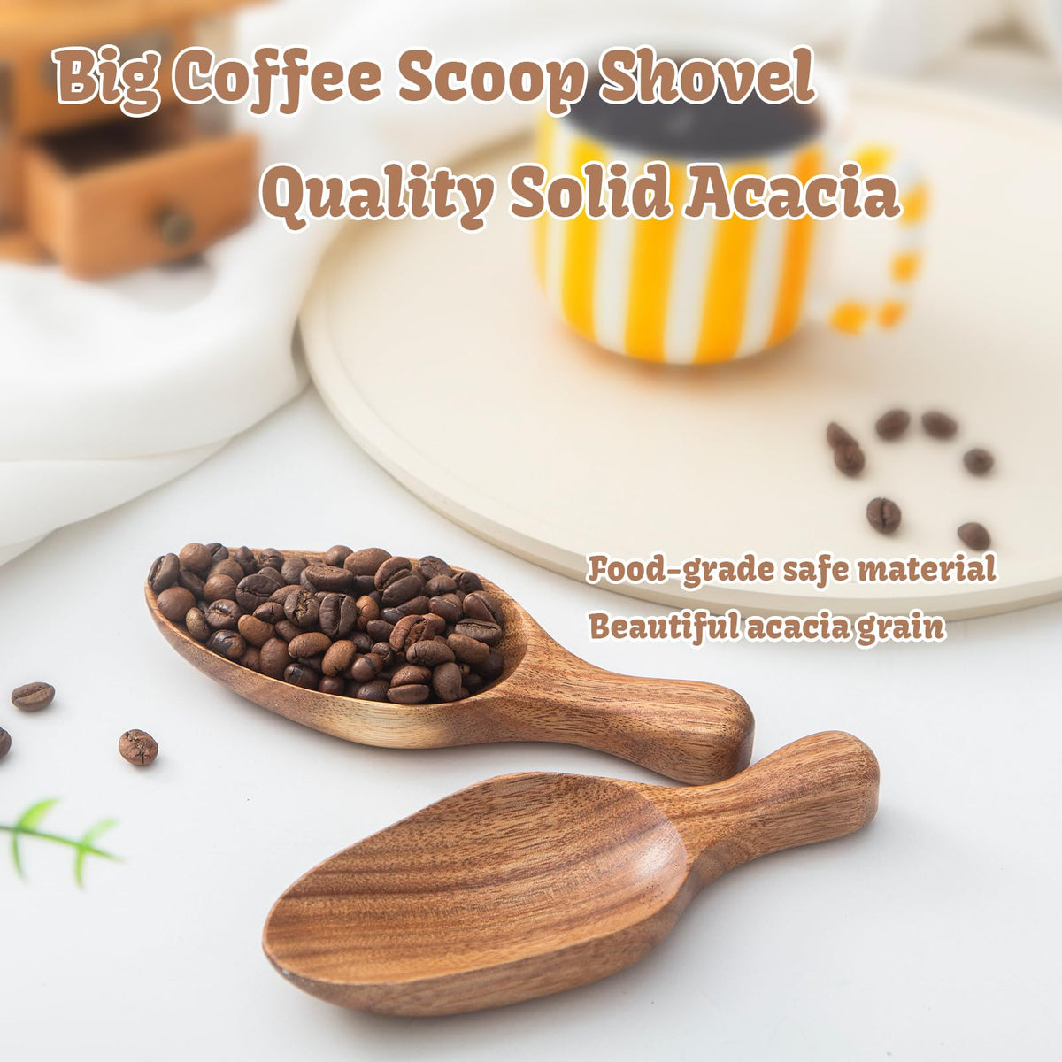 Wooden Coffee Scoop for Jars Canisters (4 Count)