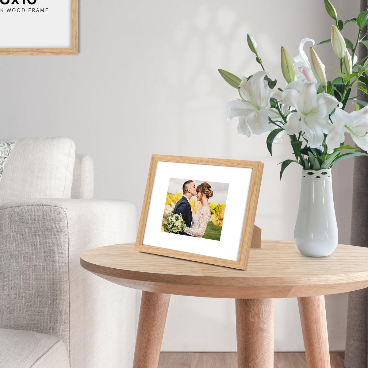 5x7 Solid Oak Wood Picture Frames (3 Count)