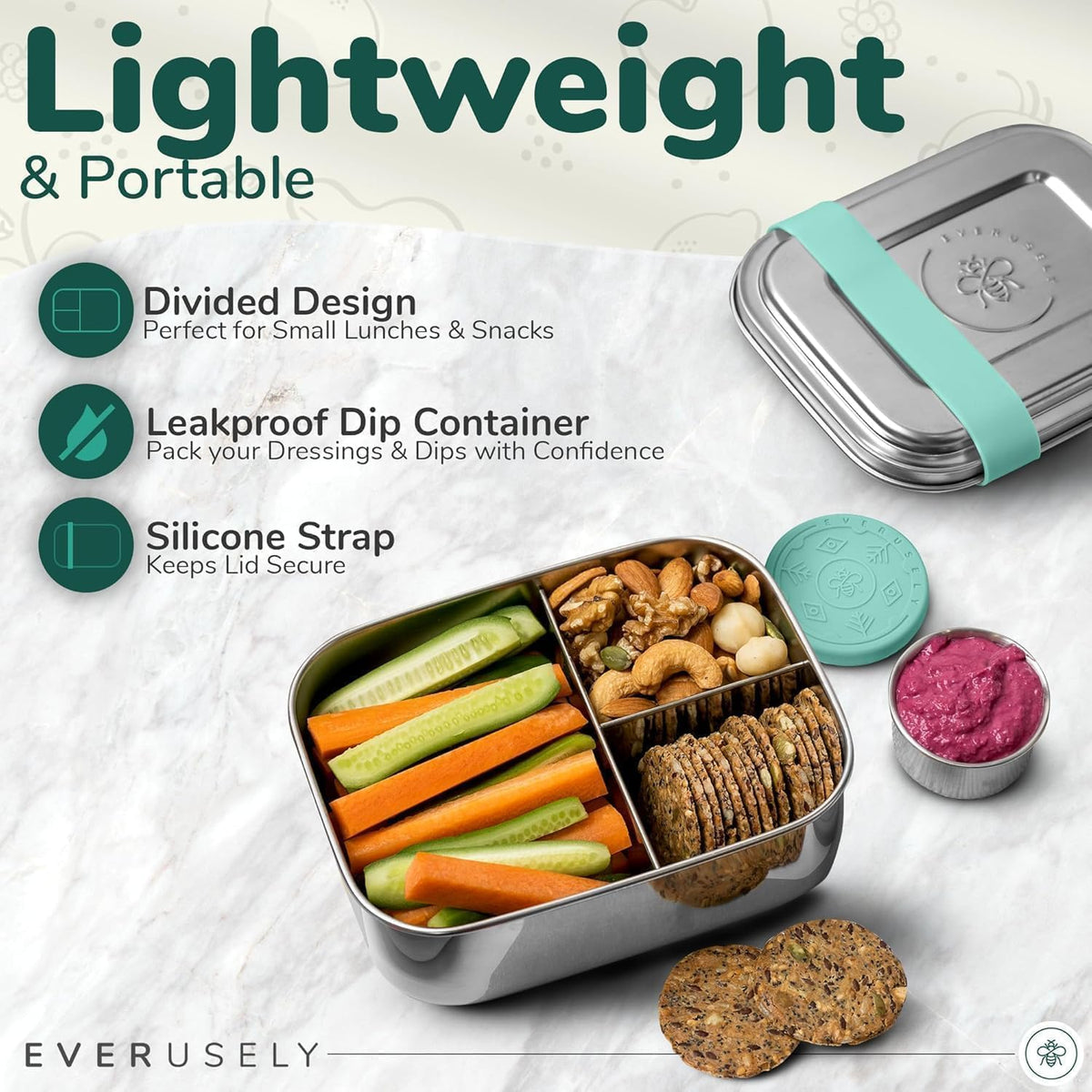 Stainless Steel Bento Box + Condiment Container
