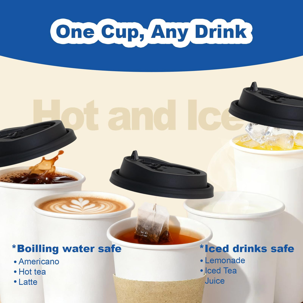 20 oz 500 Pack Coffee Cups with Lids and Sleeves (500 Count)