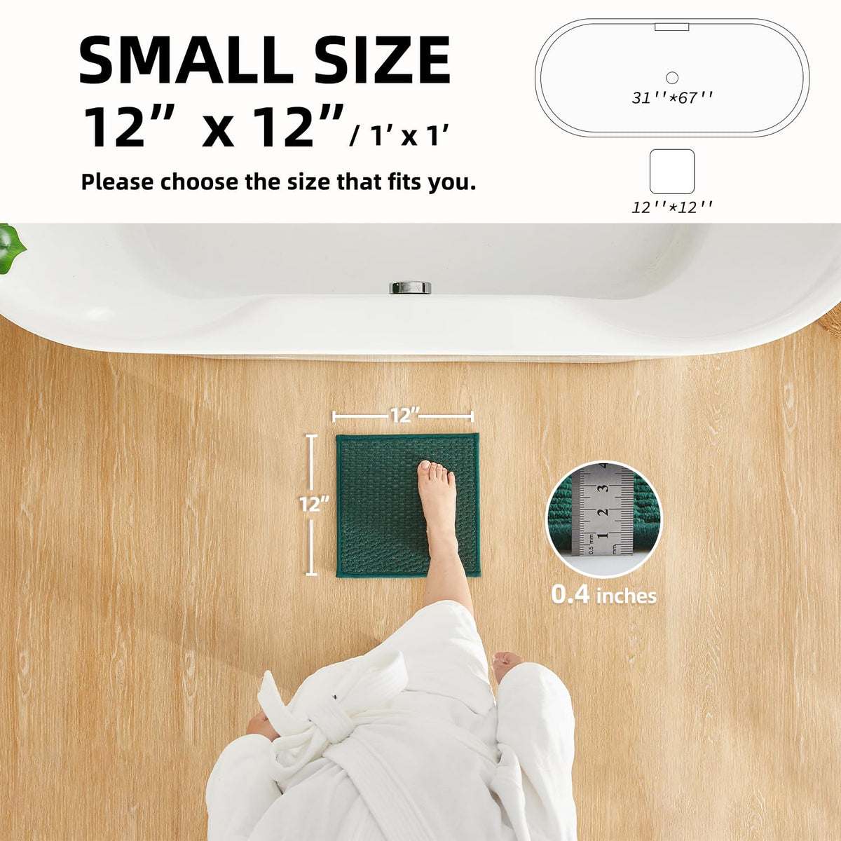 Small Bathroom Rugs Non Slip Washable Bath Rugs Super Absorbent Bathroom Rug Thin Quick Dry Low Pile Bath Mats