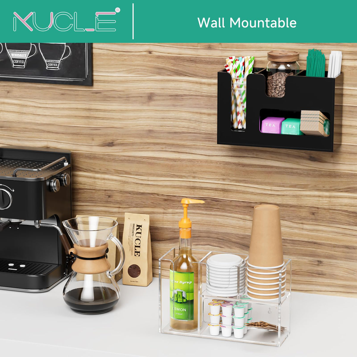 2 Tier Coffee Station Organizer for Countertop