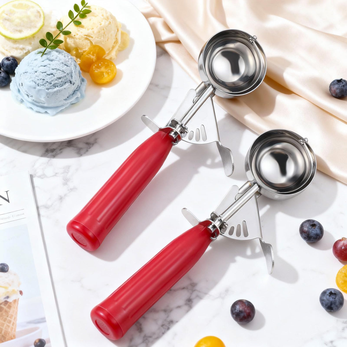 2 Pcs Ice Cream Scooper with Trigger (2 Count)