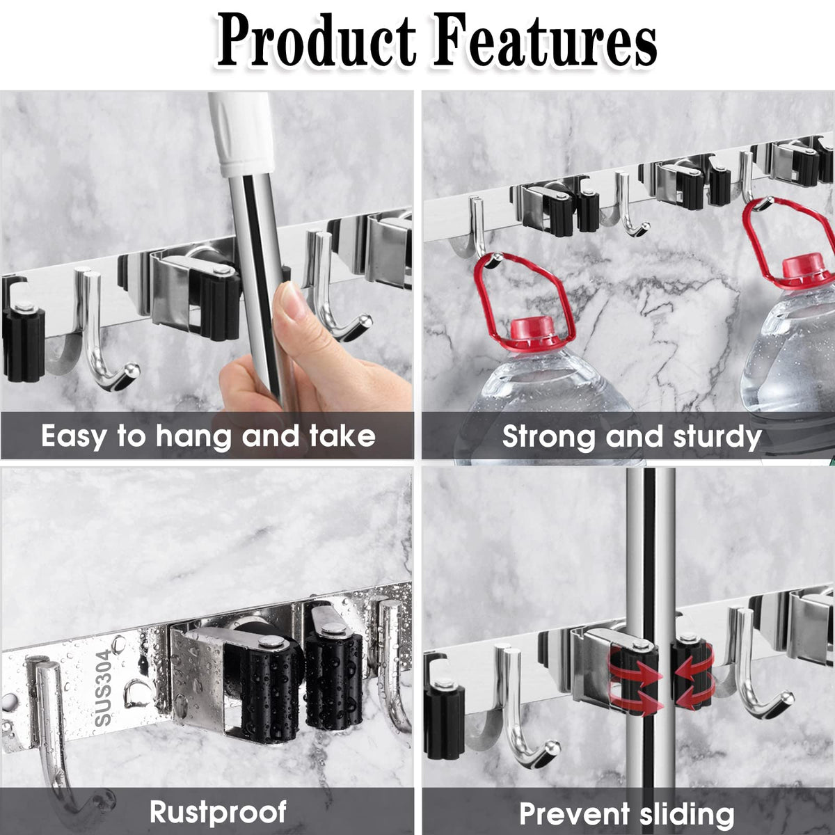 Broom Holder Wall Mount