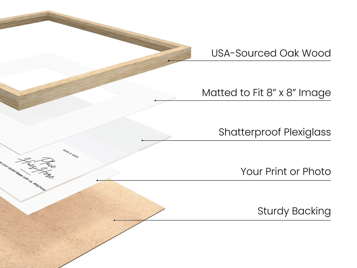 Beige Oak Wood 12x12 Picture Frames (4 Count)