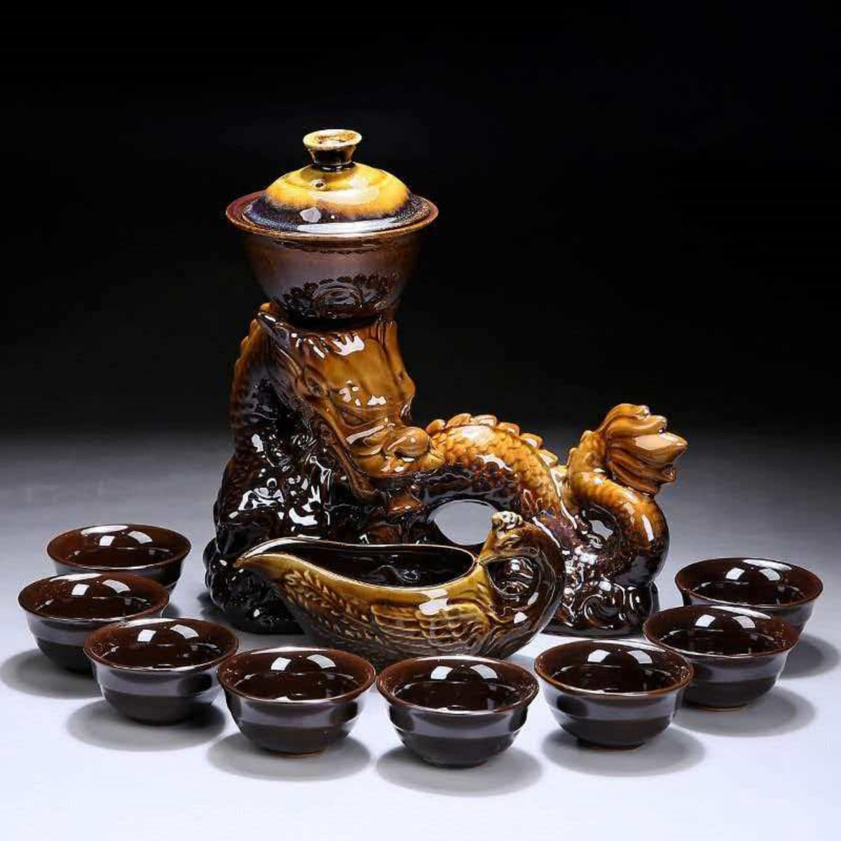 Chinese Gongfu Tea Set Ceramic Teapot with Infuser